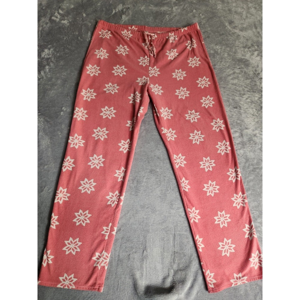 Vintage Pink Gap Fleece Pj Pants Sleep Pajama S drawstring Winter Soft
